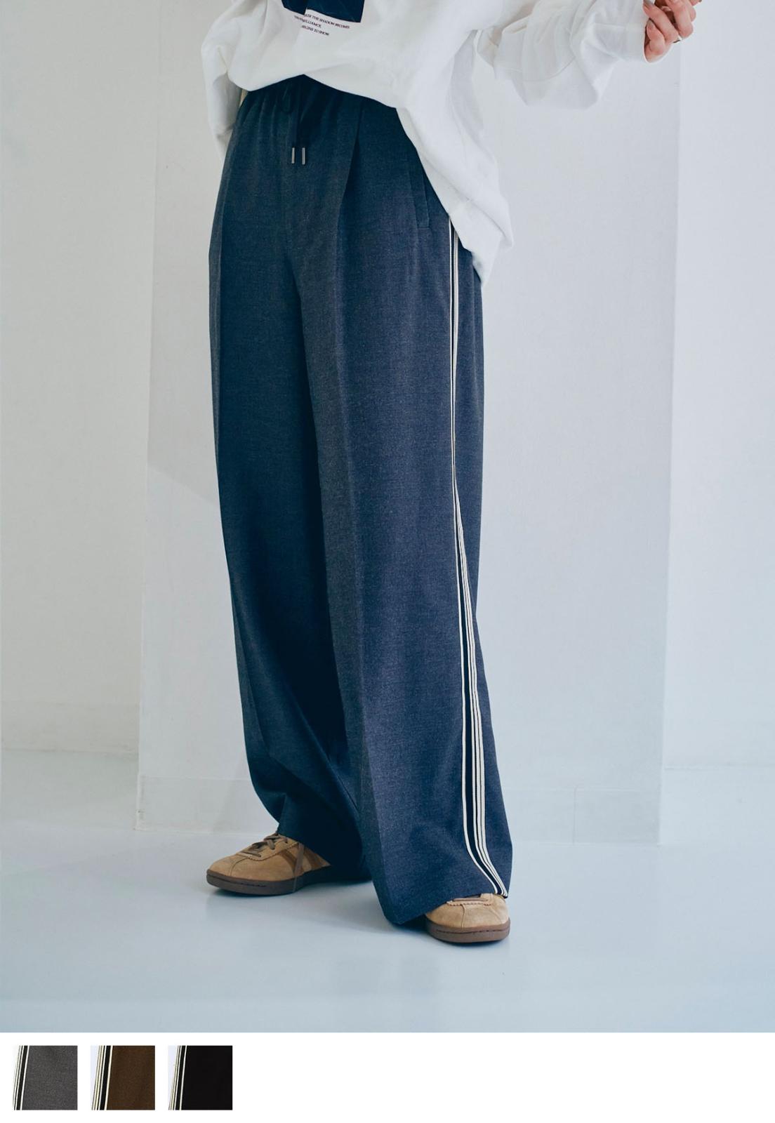 バンザイ 別注 STRETCHED HYBRID TAPERED WIDE PANTS(0 BLACK): White