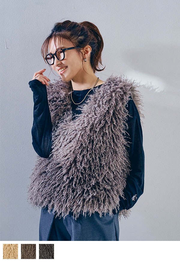 9月26日販売開始】Curly Fur Vest/カーリーファーベスト | 全