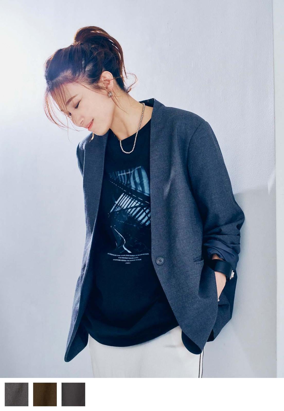 アニオナ AGNONA ネイビー ノーカラーロングジャケット ロングノーカラージャケット - SOÉJU online store｜上質な大人