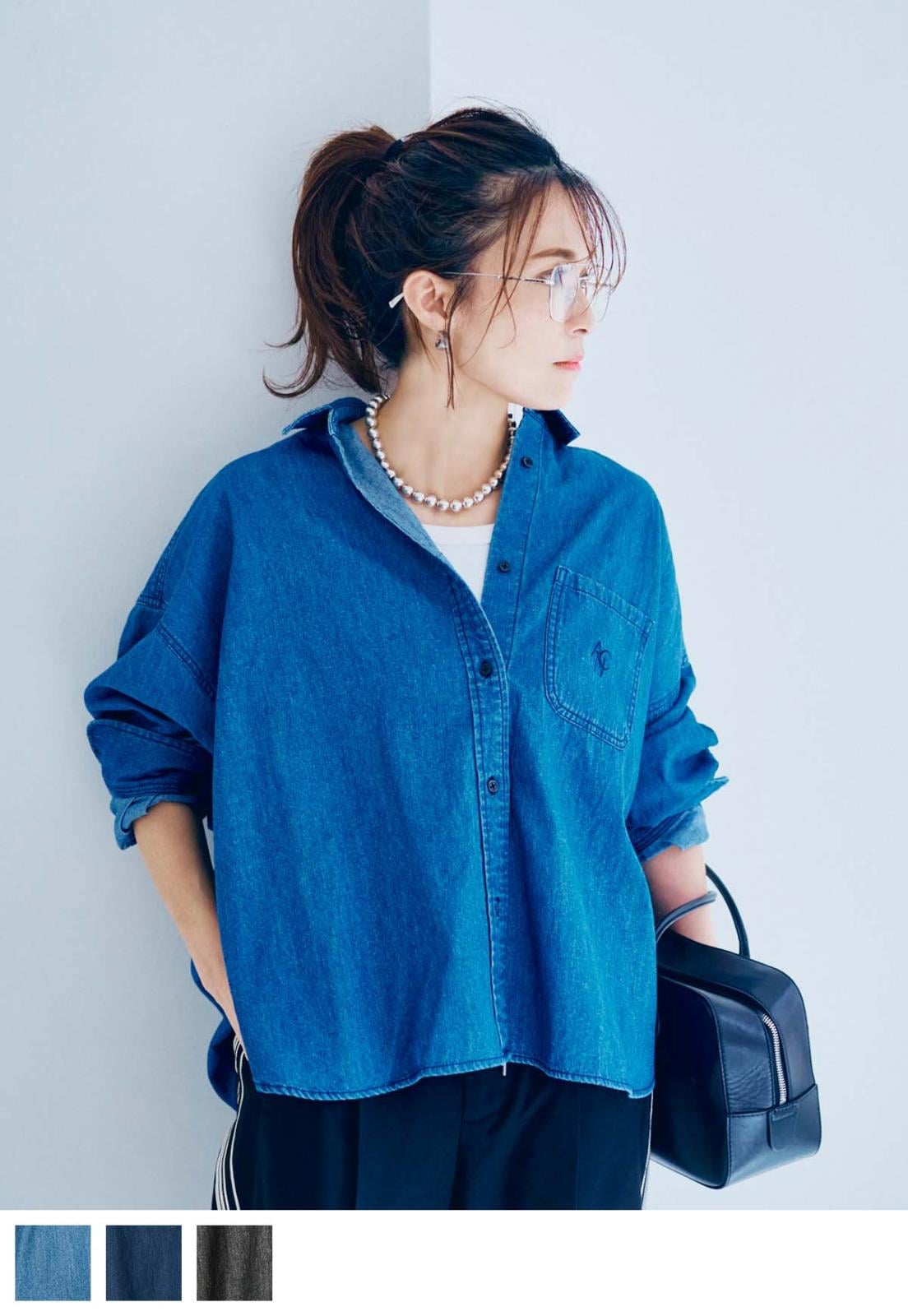 AMERI UPSIDE DOWN DENIM SHIRT デニム シャツ AMERI UPSIDE DOWN DENIM SHIRT デニムシャツ