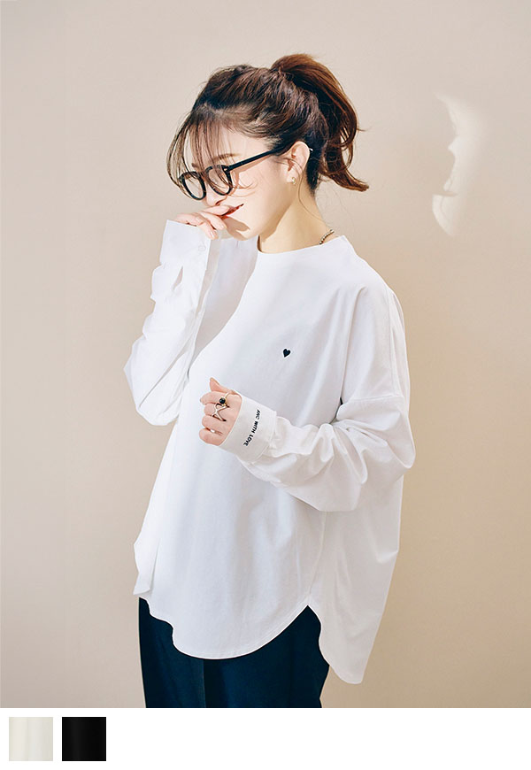 【3月13日21時販売開始】Cuffs Sleeve Heart Pull-over/カフススリーブ ハートプルオーバー