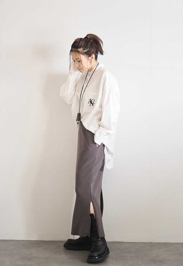 在庫なし】ヘムジップストレッチセミタイトスカート | スカート