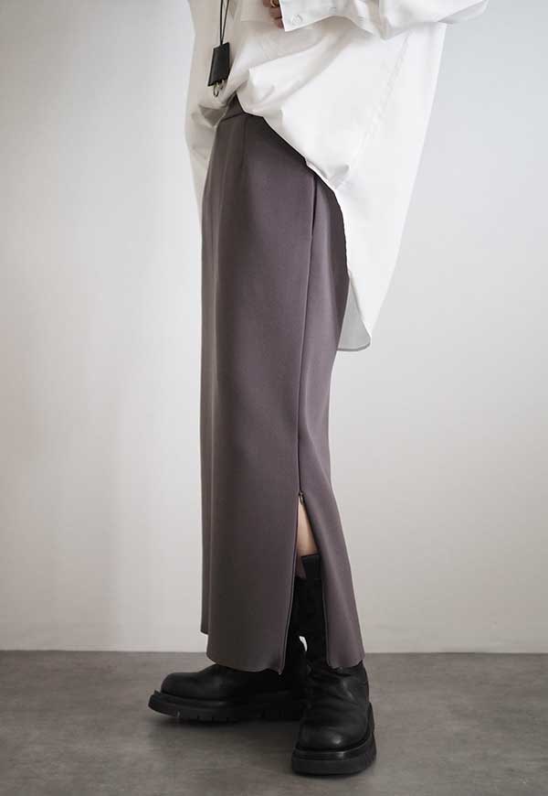 ANIECA アニーカ　ヘムジップ　ストレッチ　セミタイトスカート 在庫なし】ヘムジップストレッチセミタイトスカート | スカート