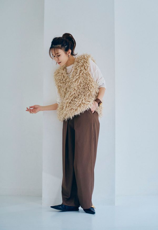 専用ももさん、ANAYI ファーベスト Curly Fur Vest/カーリーファーベスト | アウター | ANIECA ONLINE