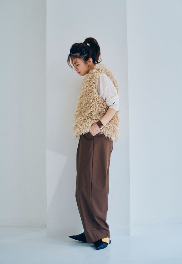 Curly Fur Vest/カーリーファーベスト | アウター | ANIECA ONLINE