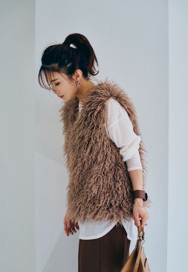Curly Fur Vest/カーリーファーベスト | アウター | ANIECA