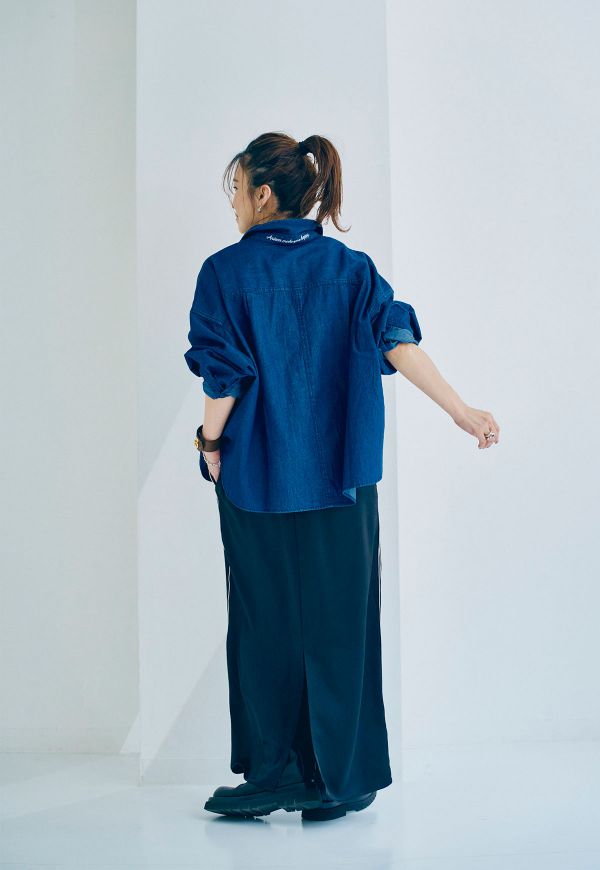 早い者勝ち【美品】デニムシャツspickandspanupperheights AMERI(アメリ) DENIM SKIPPER SHIRTデニムシャツ01410420220