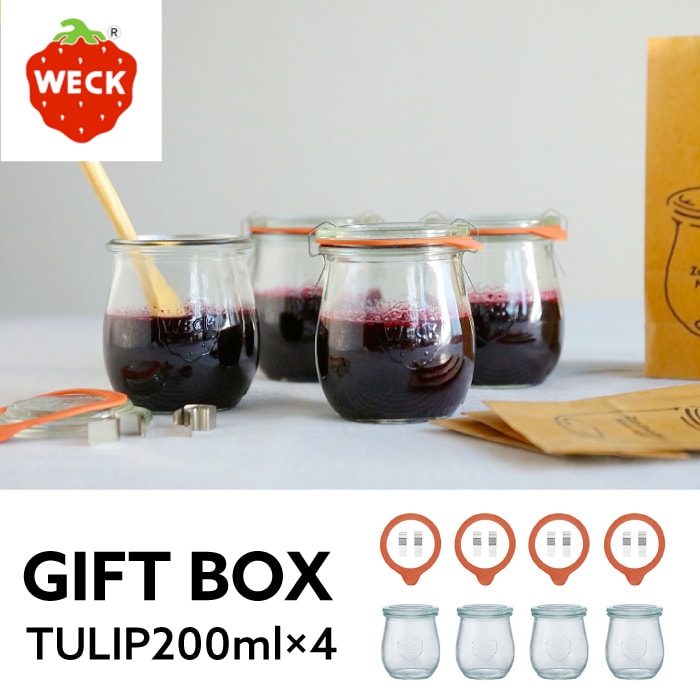 ��A�Ҹˡ�4�ĥ��åȡ� ���塼��åץ�������200ml ��WE-S219 WECK GIFT BOX �����å� ��¸�� ��¸�ƴ� ������� �� ������ ���饹 �ץ�� Ĵ ���軨��Ķ�������å�
