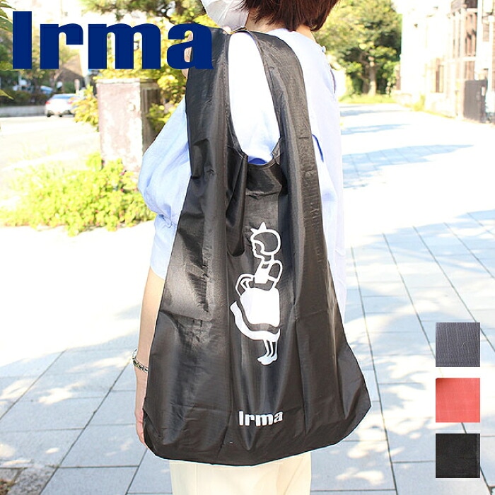 エコバッグ【 Irma 】イヤマ ナイロンエコバッグ マチ付き 折りたたみバッグ デンマーク オーガニックスーパー イヤマちゃん カラビナ付き ショッピングバッグ トート 北欧 雑貨 コンパクト 便利 お買い物バッグ 収納 IRMA IYAMA 北欧雑貨 （KRN）