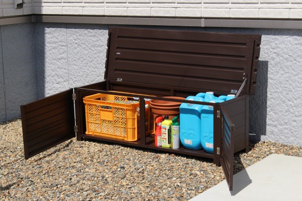 アルミ製ベンチストッカー １１０ｃｍ 屋外収納庫　小型物置 メーカー直送】110cmタイプ《 ベンチストッカー 》148L アルミ製 物置