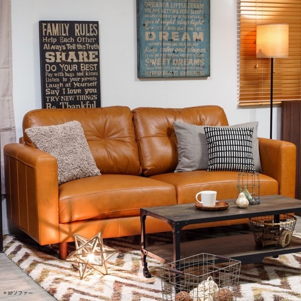 ソファー オイルレザー メーカー直送】ソファー《 オイルレザーの最高級ソファー 》ienowa 3P