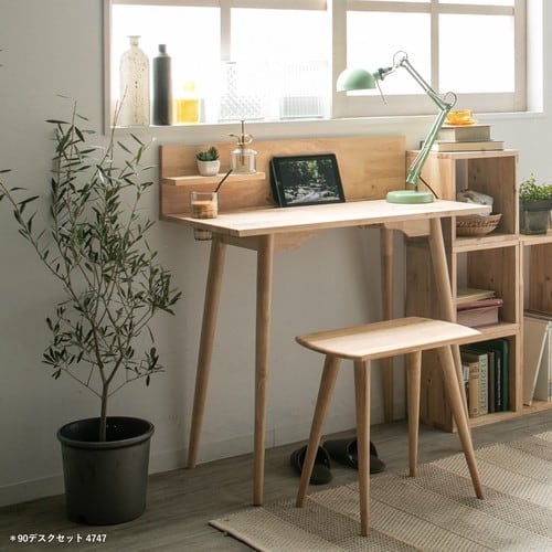 ◆◆   専用　◆◆天然木のナチュラルな風合いのデスク メーカー直送】NATURAL SIGNATURE 90デスクセット 4747