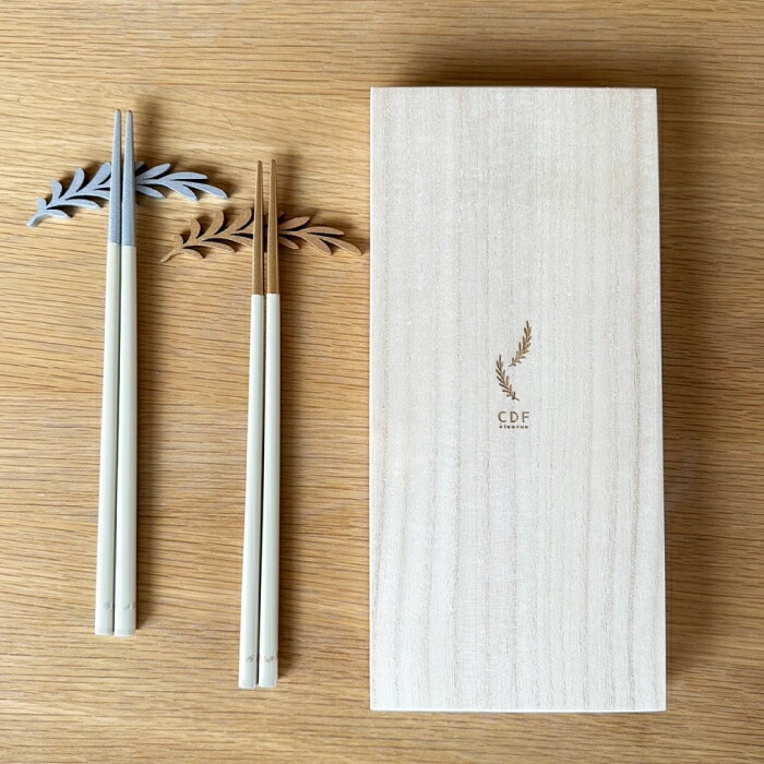 夫婦箸 & 箸置きセット 月桂樹 げっけいじゅ【送料無料】初膳