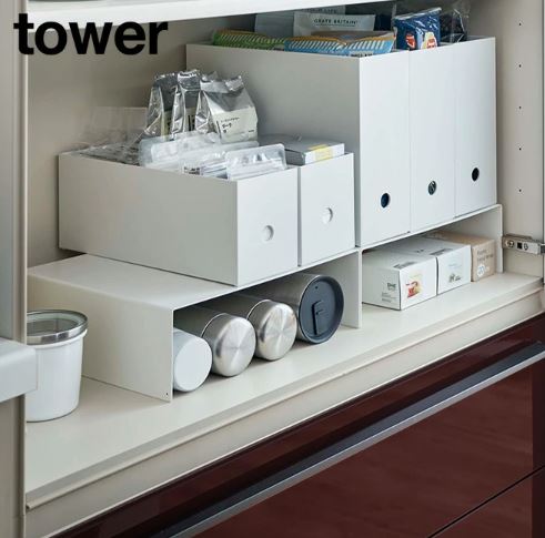 tower《 収納ボックス下ラック タワー 2個組 》コの字ボックス 収納棚 
