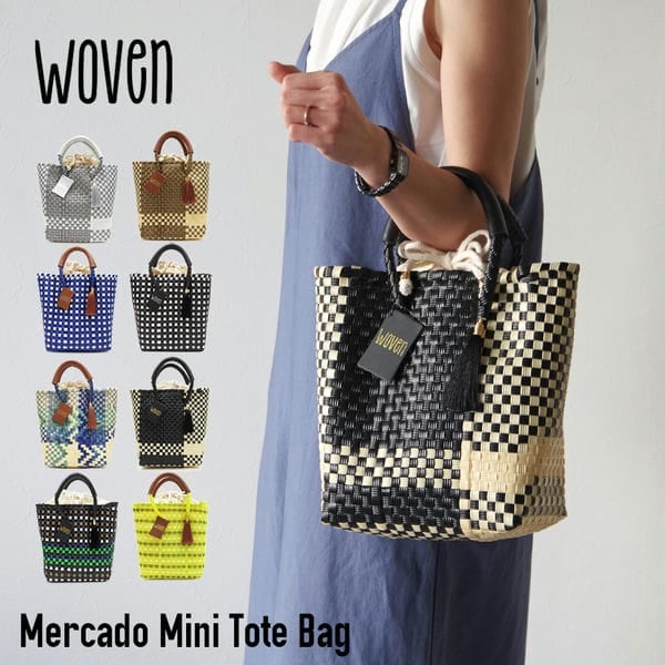 A倉庫】WOVEN《 ミニトートバッグ 》巾着型 メルカドバッグ メキシコ製