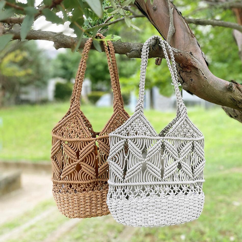 【MassimoDutti】編み込みペーパーバケットバッグ 6930/644 1149 】 ROOTOTE ルートート / LT.デリ.マクラメ-C 幾何学風