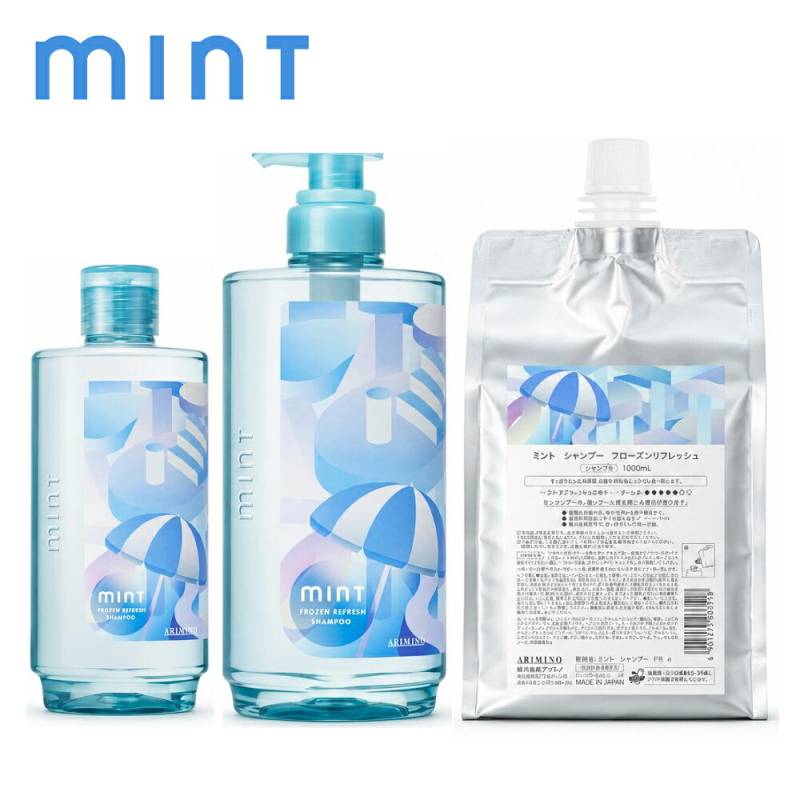 【A倉庫】アリミノ mint 【 ミント シャンプー フローズンリフレッシュ 】クールシャンプー 1000ml 550ml 250ml リフレッシュ 清涼感 頭皮 ベタつき ニオイケア 不快感 ダメージ 紫外線 ひんやり 爽快 暑さ対策 すっきり ヘアケア 美容室 サロン専売 ARIMINO