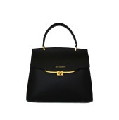 LEATHER HANDBAG　BOR_0020_BK　COLOR: BLACK