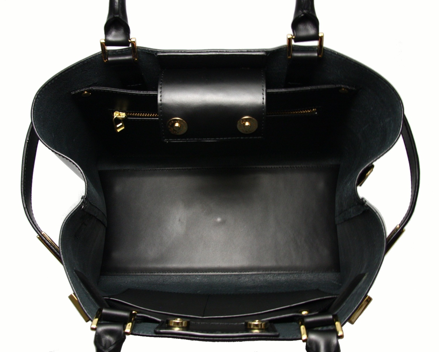 LEATHER HANDBAG　BOR_0010_BK　COLOR: BLACK