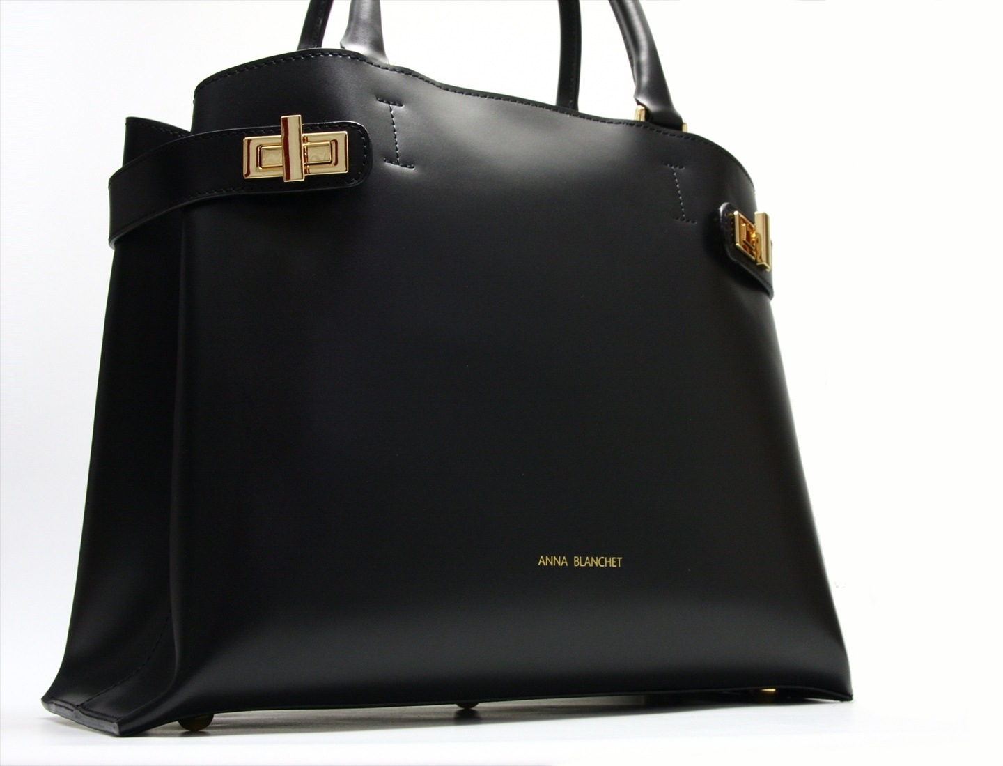 LEATHER HANDBAG　BOR_0010_BK　COLOR: BLACK