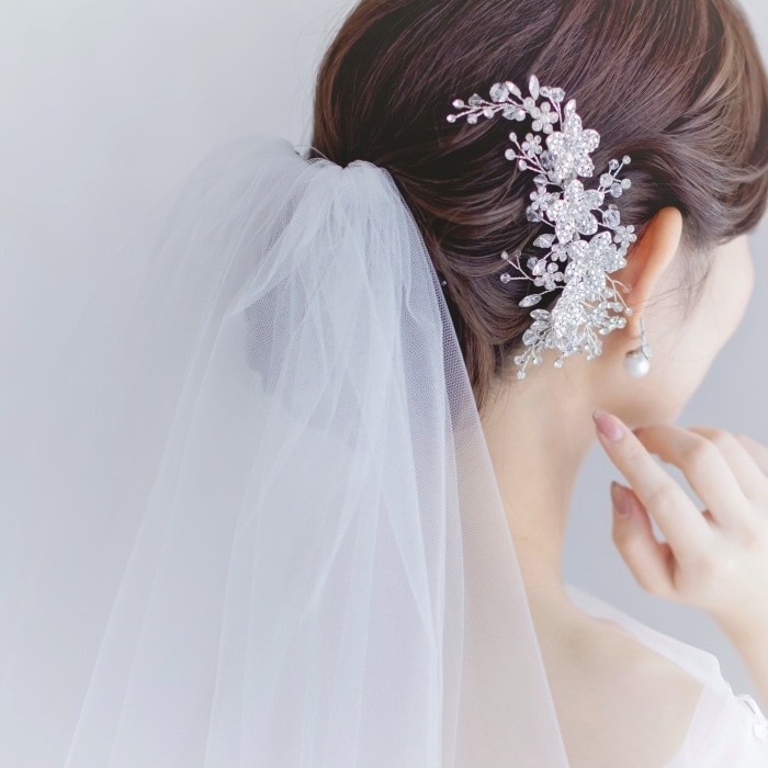 DECOLOVE ブライダルアクセサリー Undine ヘッドドレス シルク ブライダルアクセサリーのアンナンウェディング