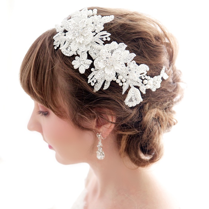 パールレースヘッドドレスの購入なら ブライダルアクセサリー通販アンナンウェデング