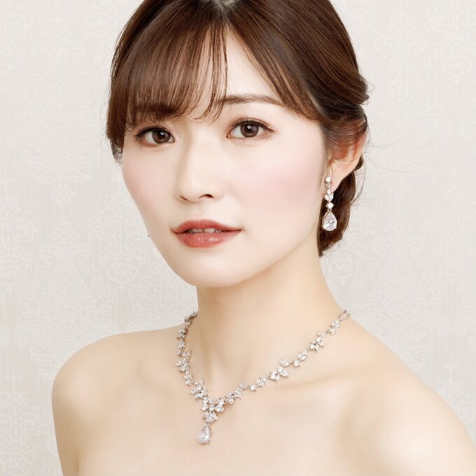 ANNAN WEDDING TL059ネックレス ピアス セット ブライダルアクセサリーのアンナンウェディング