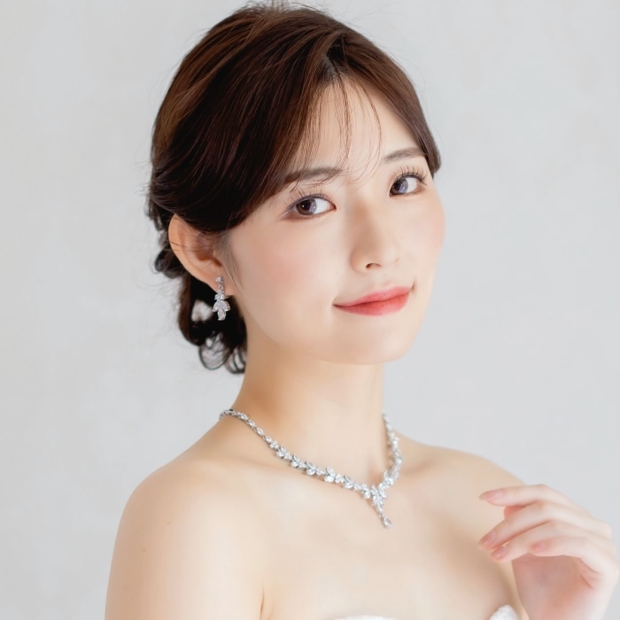 【ウェディング】 ブライダル アクセサリー ネックレス／イヤリング ウェディング小物 アクセサリー ネックレス＋イヤリング