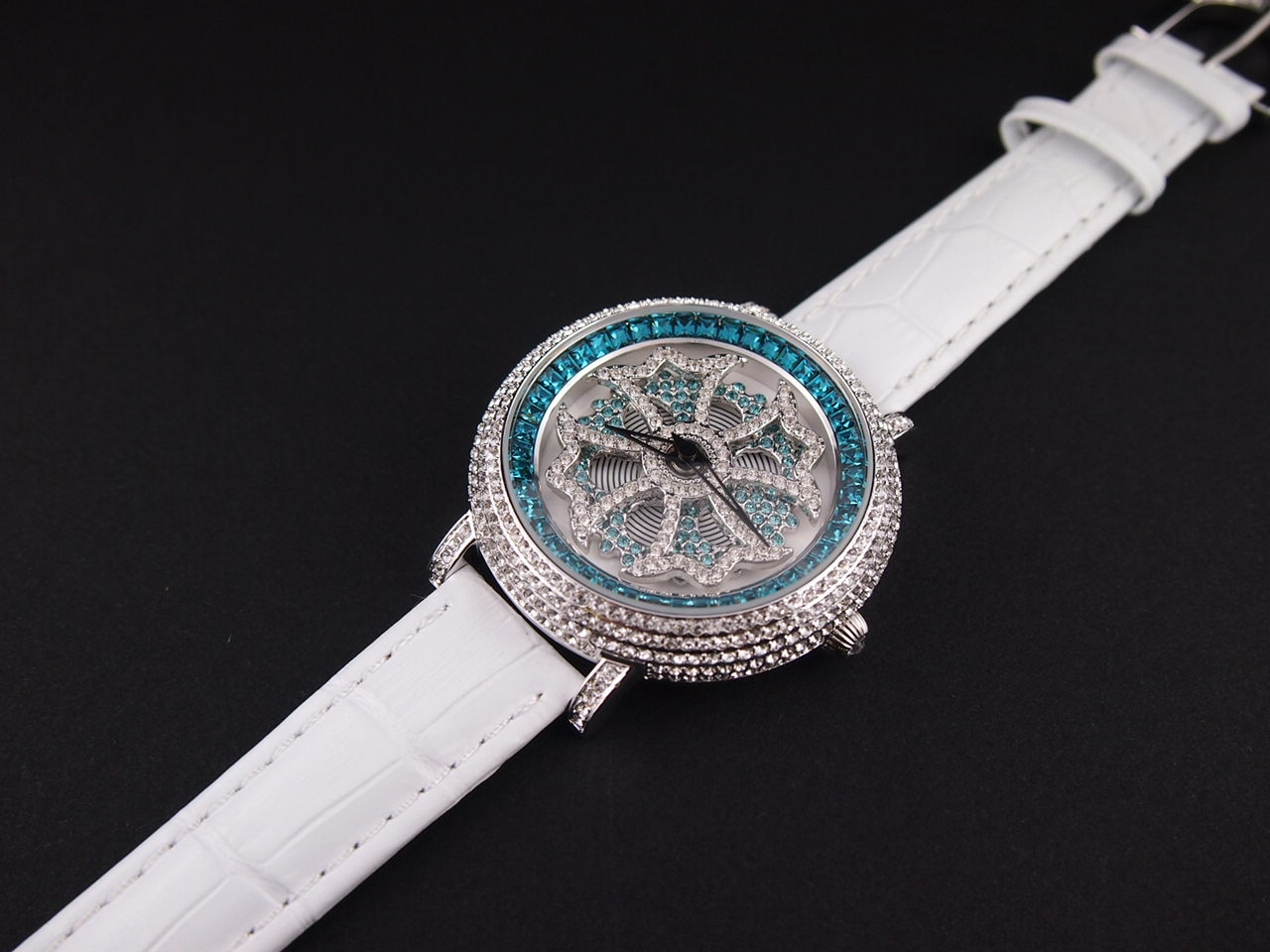 【正規品】アンコキーヌ ネオ 45mm バイカラー ミニクロス シルバーベゼル バイカラー ミニクロスシルバーベゼル クリア×ブルー （本体