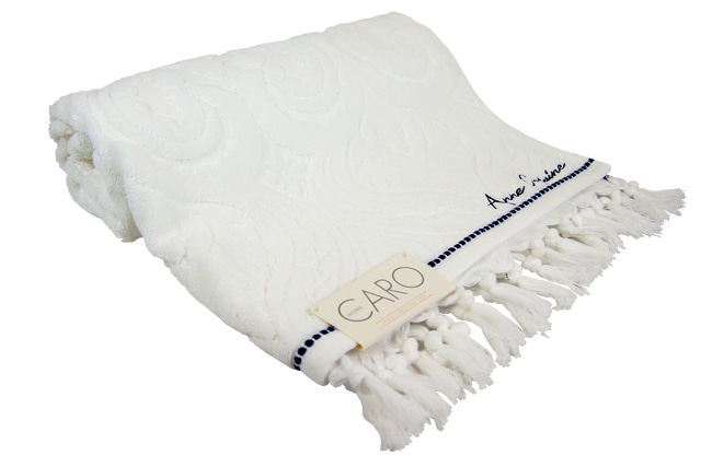 フリンジ コットンバスタオル＜ブルーステッチ＞ 6002-0103