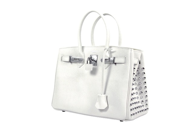 サイドスタッズバッグ＜30cm＞＜本体：シロ／サイド：シロ×＜スタッズ  