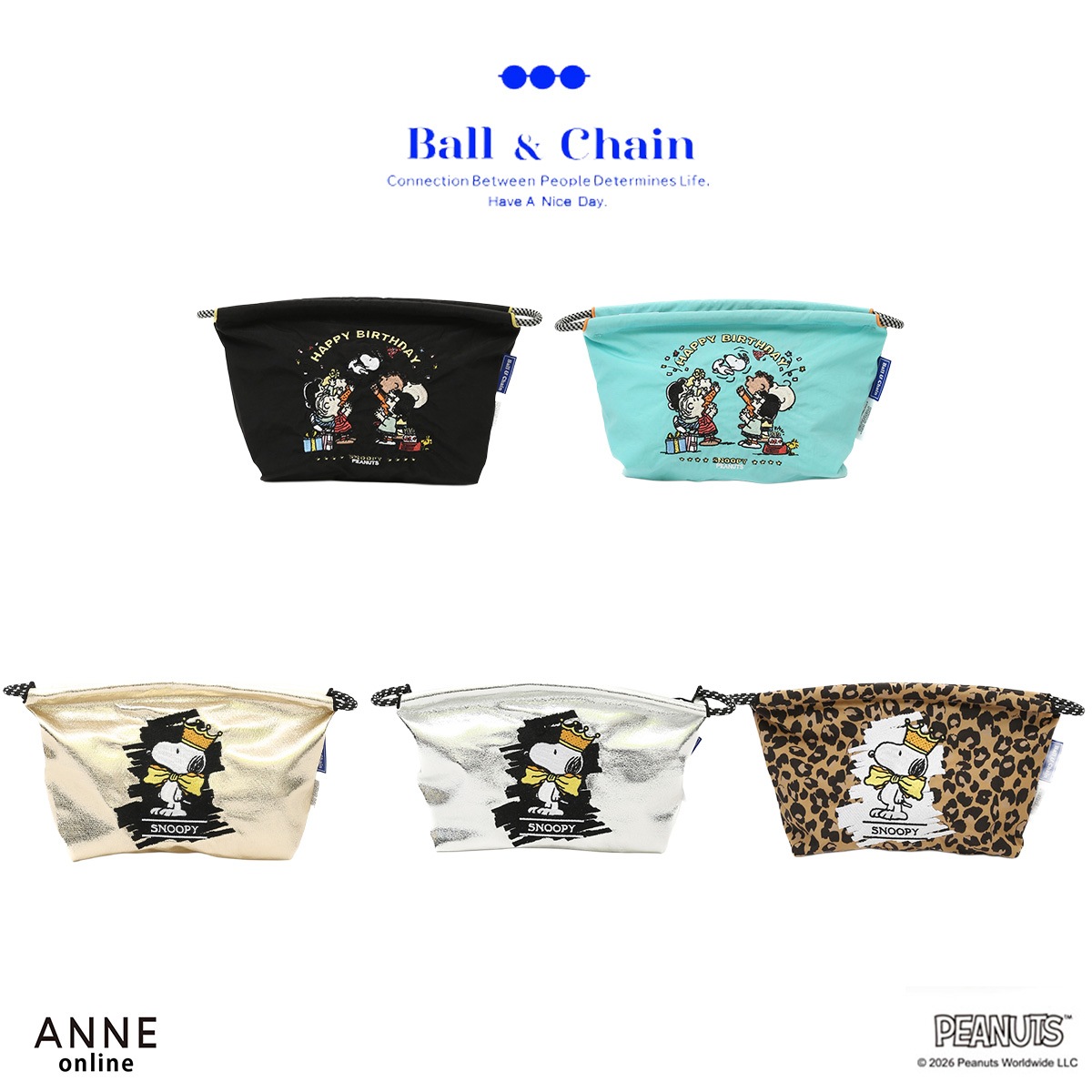 8/10 発売！【Ball＆Chain ボールアンドチェーン】 PEANUTS ポーチ　2026