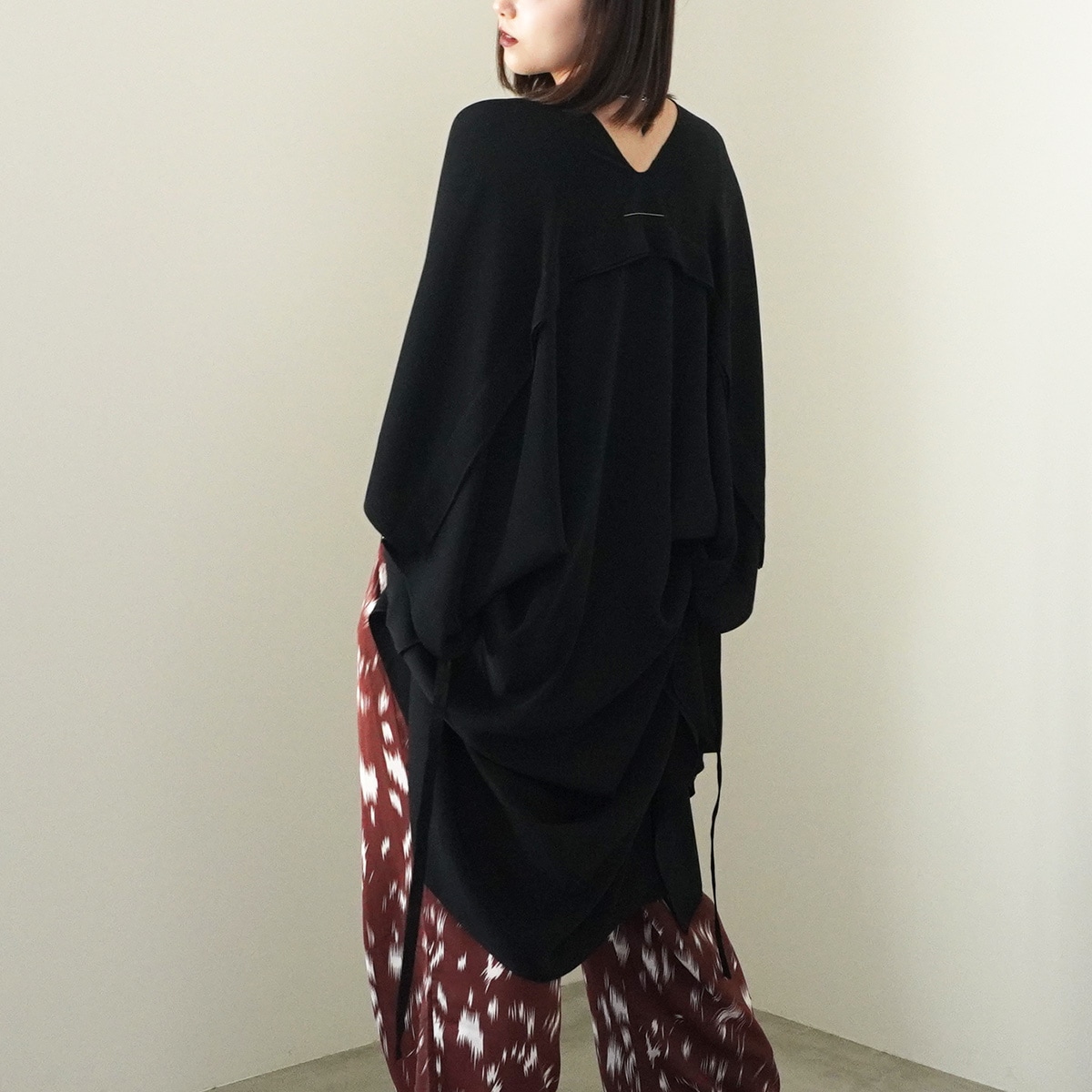 ワンピース mm6 即発 Maison Margiela MM6 ワンピース 黒 ラウンドネックドレス