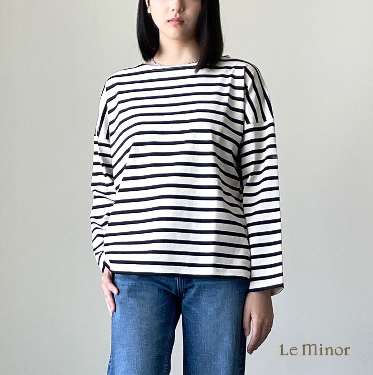 Le Minor ルミノア ボーダー minor 122650 長袖 リンガーTシャツ