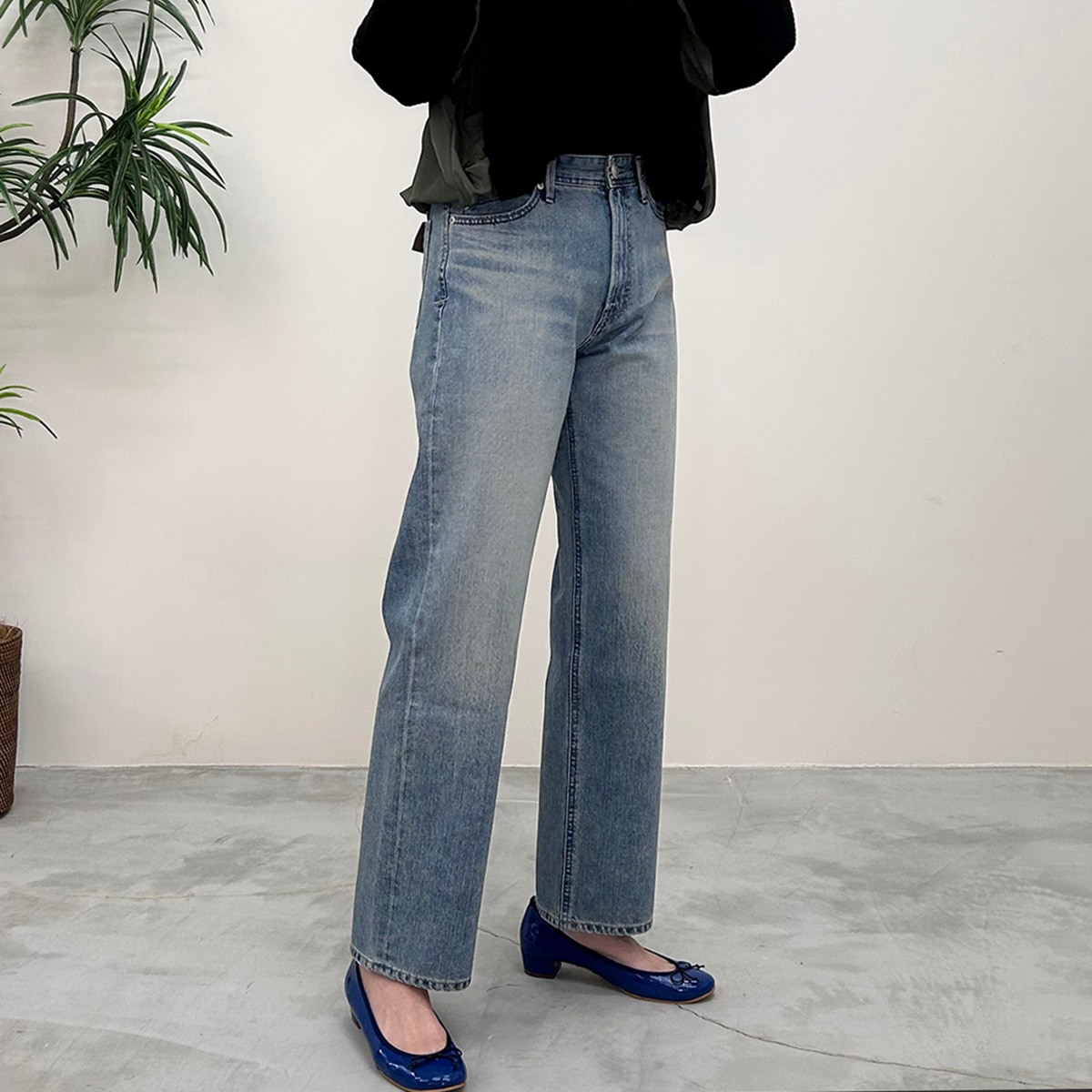 YANUK ヤヌーク】Low Rise Trick Denim ボーイズストレート LEA