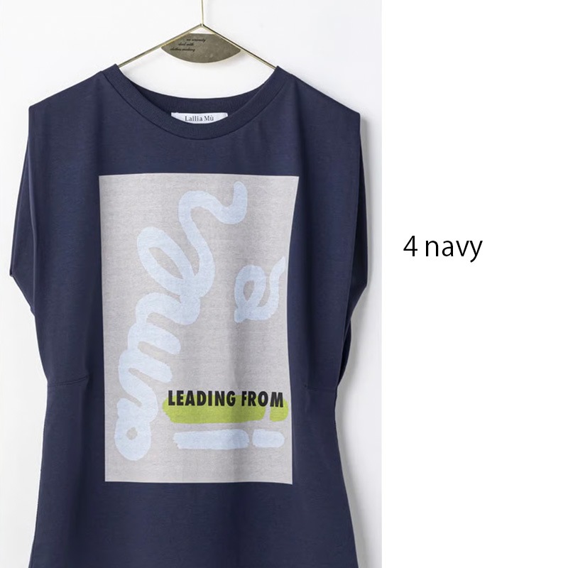 Lallia Mu ラリアムー メッシュ ドッキング ロゴ Tシャツ t