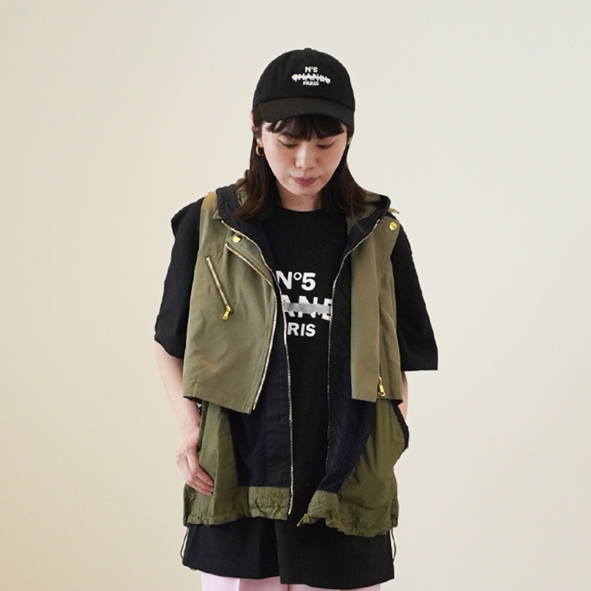 お値下げ！mite えん帽子　未使用　作家　Instagram 🐈‍⬛ OVERRIDE KNIT MIX CAT BEANIE ¥5,500(税込) #override