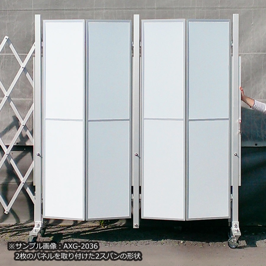 ＜AXG-2045P3 クロスキャスターゲート（3mパネル付）＞幅4.5m×高さ3.1m【西濃運輸】 (社)仮設工業会月刊誌に掲載<br>