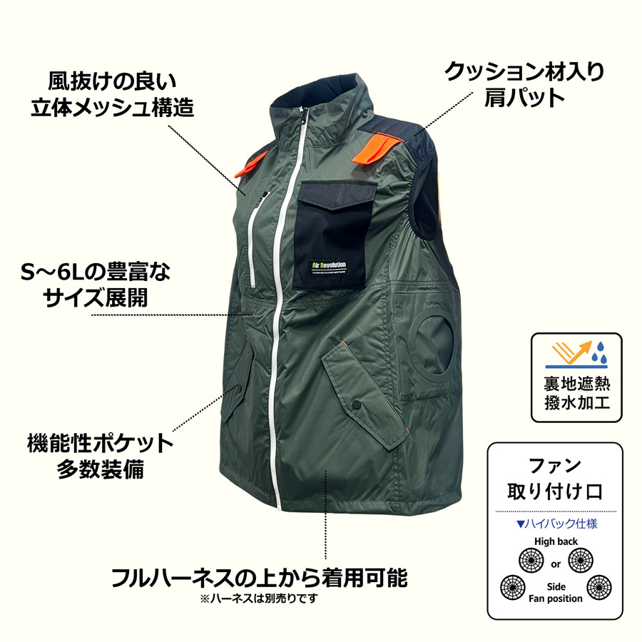 ＜AR-5271 冷風ベスト＞エアレボリューション ファン付きベスト