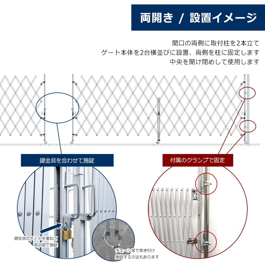 ＜EXG1240N W4m×H1.27m＞アルマックス アルミゲート (社)仮設工業会月刊誌に掲載 【西濃運輸】