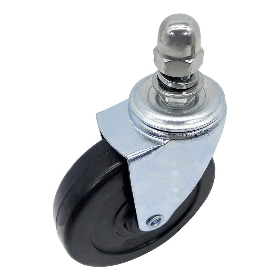 自在キャスター 360度回転 車輪径100Φ M12×25mm ブレーキ無 アルミゲート用キャスター EXG18・EXG20用 キャスター 車輪 交換用 06-117-1 （送料別）【土日出荷不可】