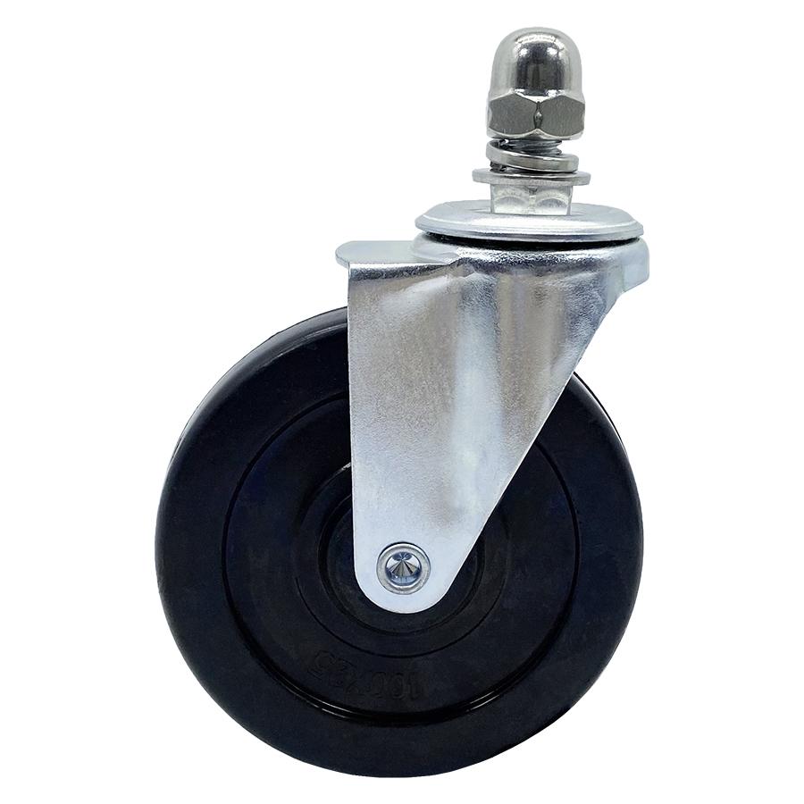 自在キャスター 360度回転 車輪径100Φ M12×25mm ブレーキ無 アルミゲート用キャスター EXG18・EXG20用 キャスター 車輪 交換用 06-117-1 （送料別）【土日出荷不可】