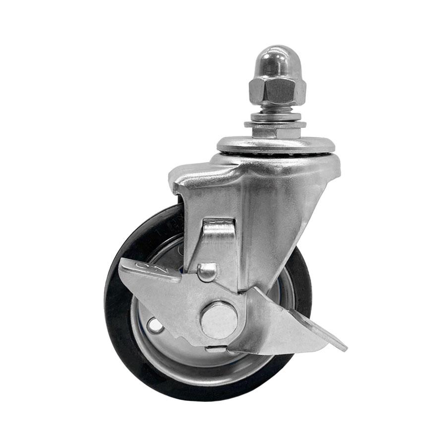 自在キャスター 360度回転 ユーエイキャスター 車輪径100Φ M16×30mm ブレーキ付 アルミゲート用キャスター MXG用 車輪 06-116-1 (送料別)【土日出荷不可】