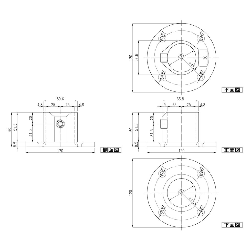 ＜壁フランジ キーライト Kee Lite L61-8＞【土日出荷不可】