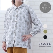 30%OFF礭 ֥饦 Ĺµ ǥ   50 40 60 ץ LL ä 100% ߥ եå  indigo ǥ ץ쥼 ե