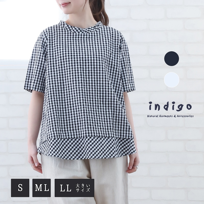 30%OFFۥȥåץ ǥ 50   5ʬµ ֥饦  60 70 󥬥å S ML LL ä 礭 100% ߥ եå  indigo ǥ ץ쥼 ե