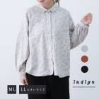 ֥饦 50 ǥ Ĺµ ȥåץ     60 70 ä 100% ߥ եå  indigo ǥ ץ쥼 ե