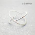 指輪 シルバーリング 太め レディース シルバー925 クリスクロス Xリング アレルギー対応 11号 13号 14号 シルバーアクセサリー ジュエリー ギフト プレゼント