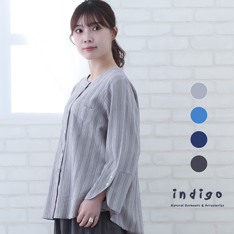 30%OFF】ブラウス レディース 長袖 クルーネック 春 夏 ML コットン