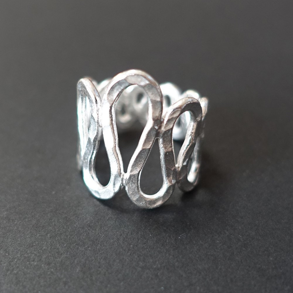 『カレンシルバー』 リーフ 刻印 純銀 リング 16号 一点物 カレンシルバー ネックレス48cm フラワー とんぼ リーフ タイ